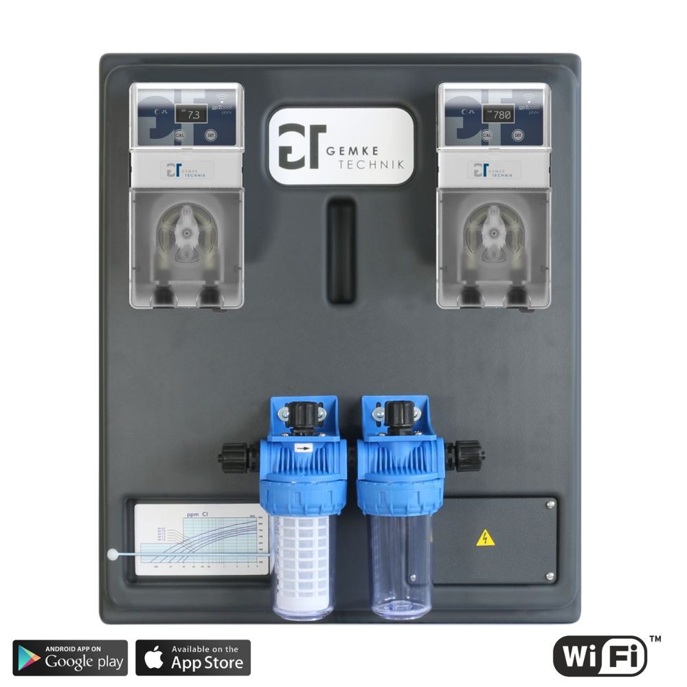 GT GP2 Pool -WiFi- PH+REDOX (Chlor) automatische Dosieranlage ohne ABS ohne SDM inkl. Zubehör