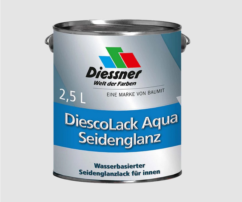 Diessner DiescoLack Aqua Seidenglanzlack Lack innen & außen Seidenglanz weiss 1 Liter