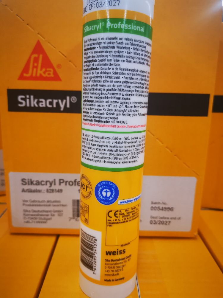 Sika Sikacryl® Professional Acryl weiss 300 ml - Dichtstoff & Spachtelmasse