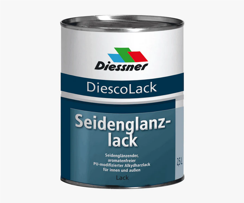 Diessner DiescoLack Seidenglanz Alkydharzlack Lack für innen & außen weiß 1 Liter