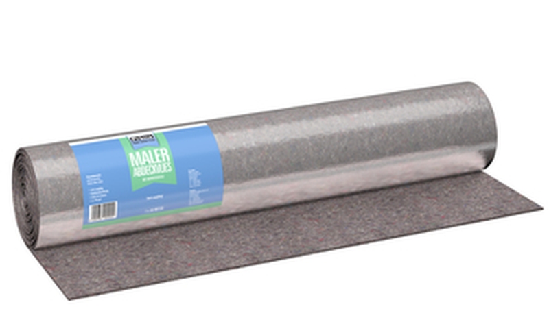 Malerabdeckvlies ADV ca  220 gramm, grau-bunt mit Folie - 1 x 25 m = 25 qm