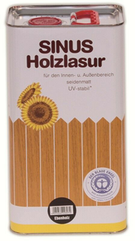 4 x SINUS Holzschutzlasur 5 Liter in Anthrazit