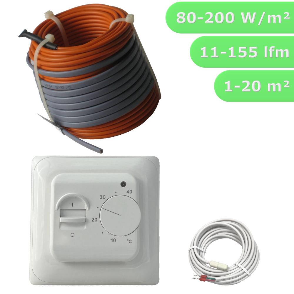 HWT Heizdraht Elektrisch Set Profi 12 W/m & Regler Standard