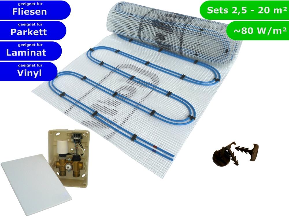 HWT Fußbodenheizung Set Duo Doppelrohr & E-Regelbox