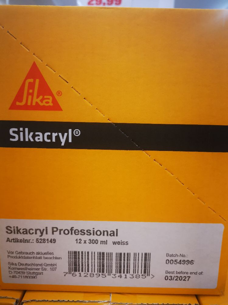 Sika Sikacryl® Professional Acryl weiss 300 ml - Dichtstoff & Spachtelmasse