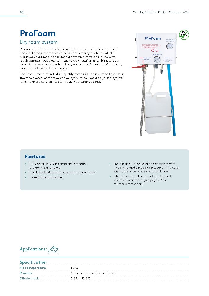 Seko ProFoam MOP1200ALS000000 Trocken‑Schaumsystem & 20 m Schlauch für 1 Produkt a 5 Liter