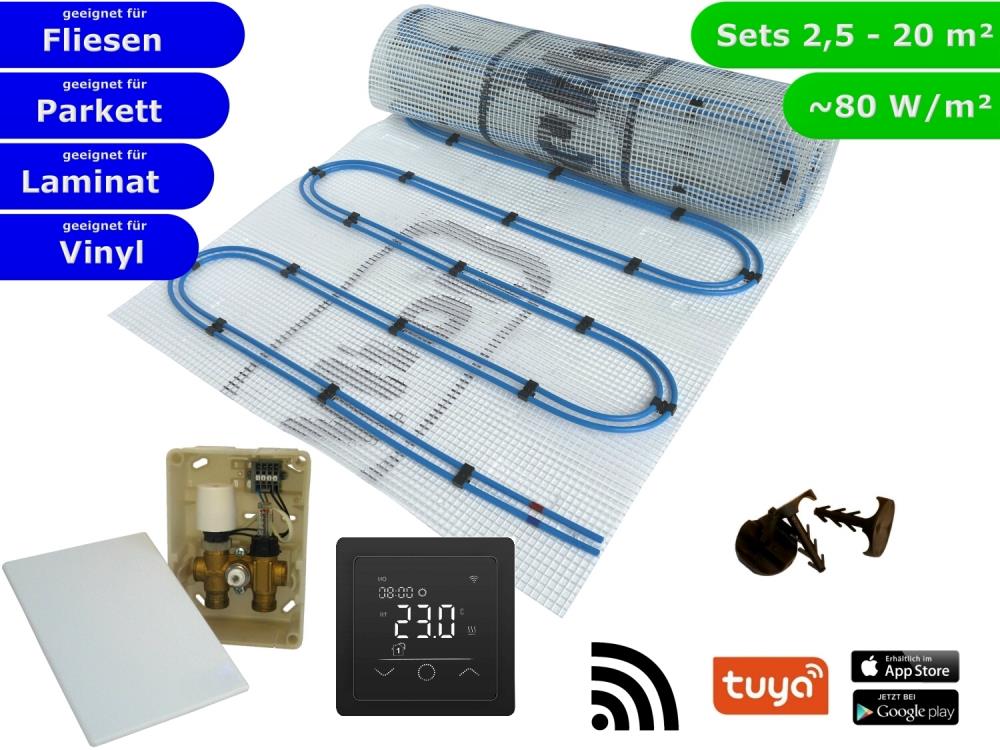 HWT Fußbodenheizung Set Duo & E-Regelbox WLAN Thermostat