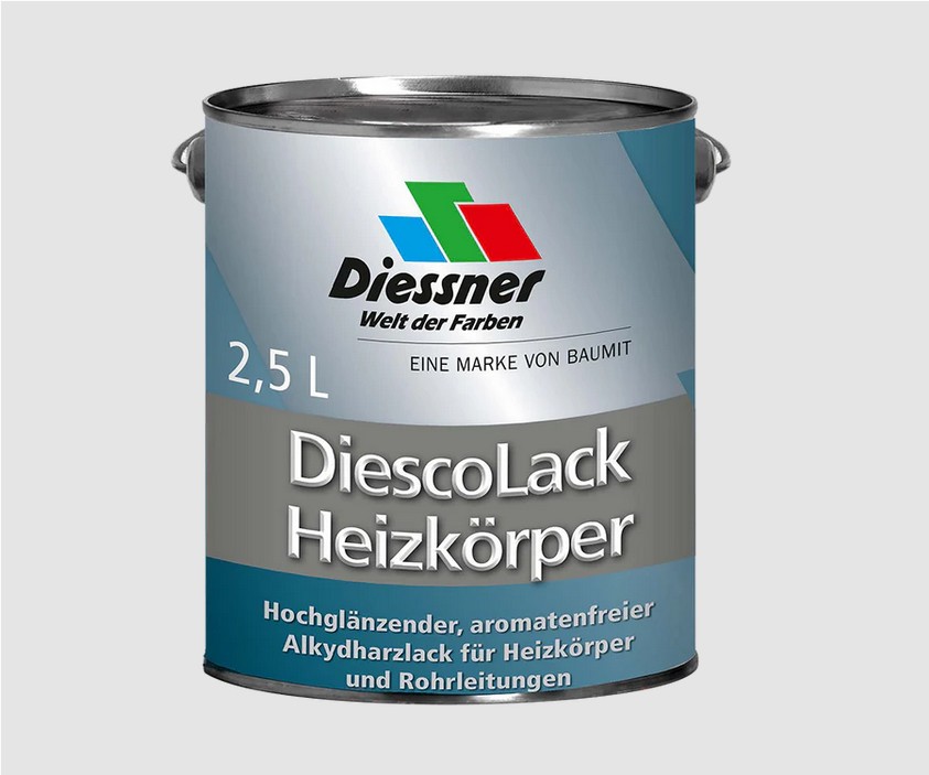 Diessner DiescoLack Heizkörperlack Lack Hochglanz bis 180°C Innen weiss 1 L